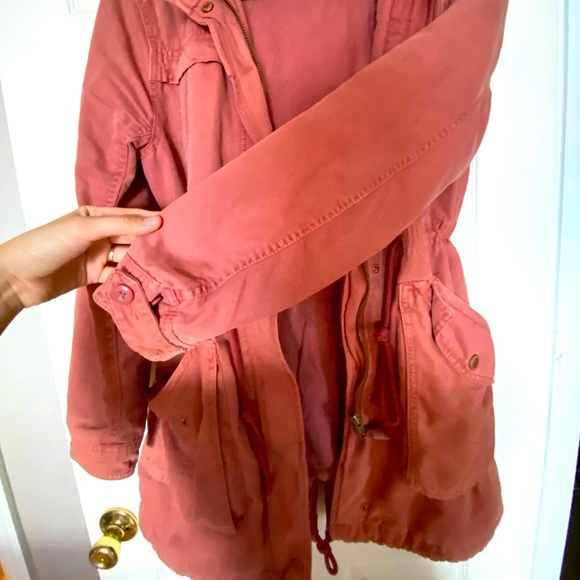 American Eagle Hooded Fur Jacket (Rust Color) - Picture 2 of 3